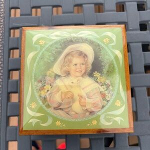 Wooden Music Box with Brass feet